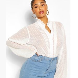 BOOHOO Plus Dobby Mesh Shirt